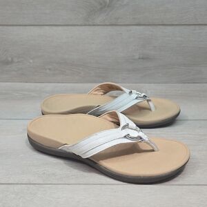Vionic Women's Aloe White Sandals Slide Thong Shoes Sz 7